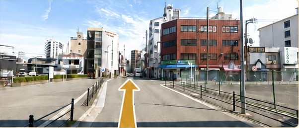 JR我孫子町駅の東側を出てまっすぐ進む道